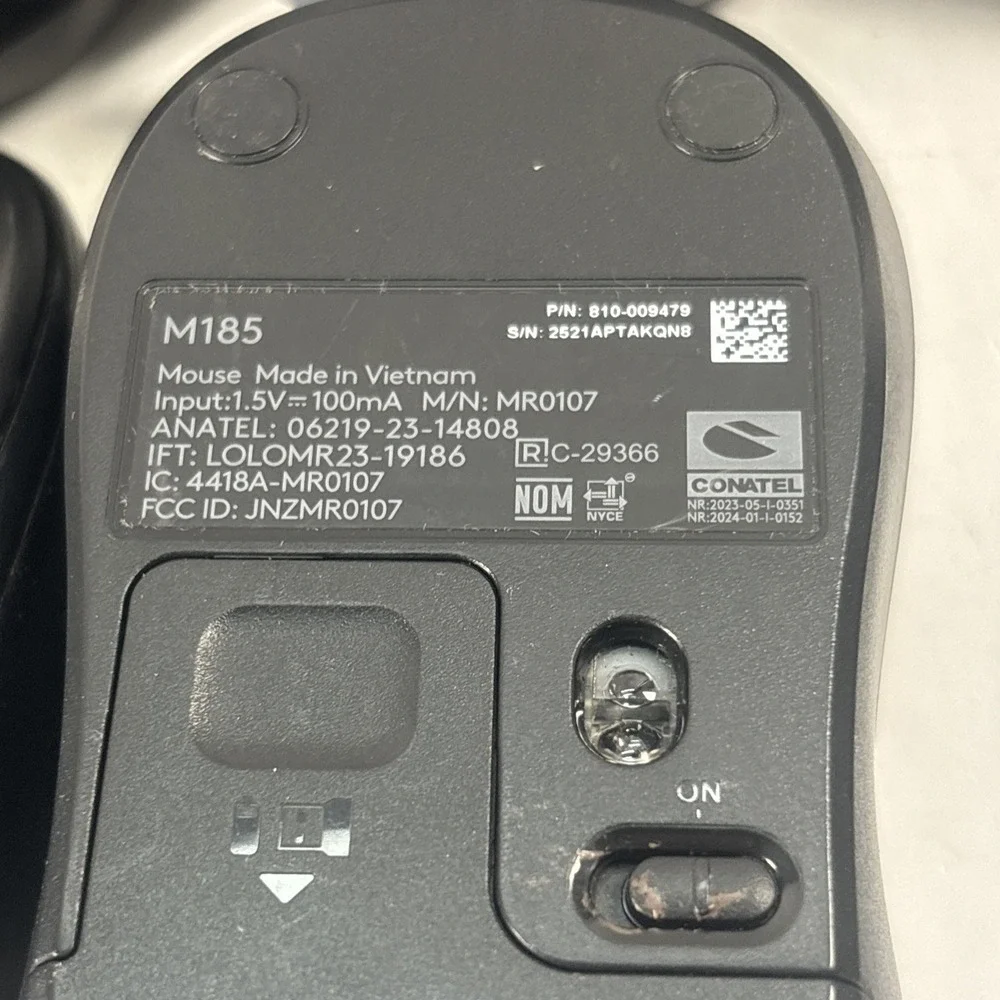 LOT OF 6 LOGITECH Logi Wireless Mouse M185(4) Grey & M325s (2) Black